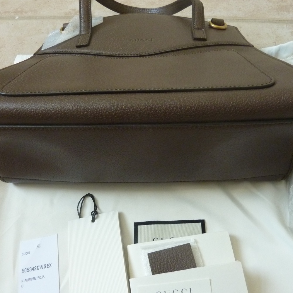 Gucci Linea Totem Medium Top-handle Brown Bag - Picture 7 of 8